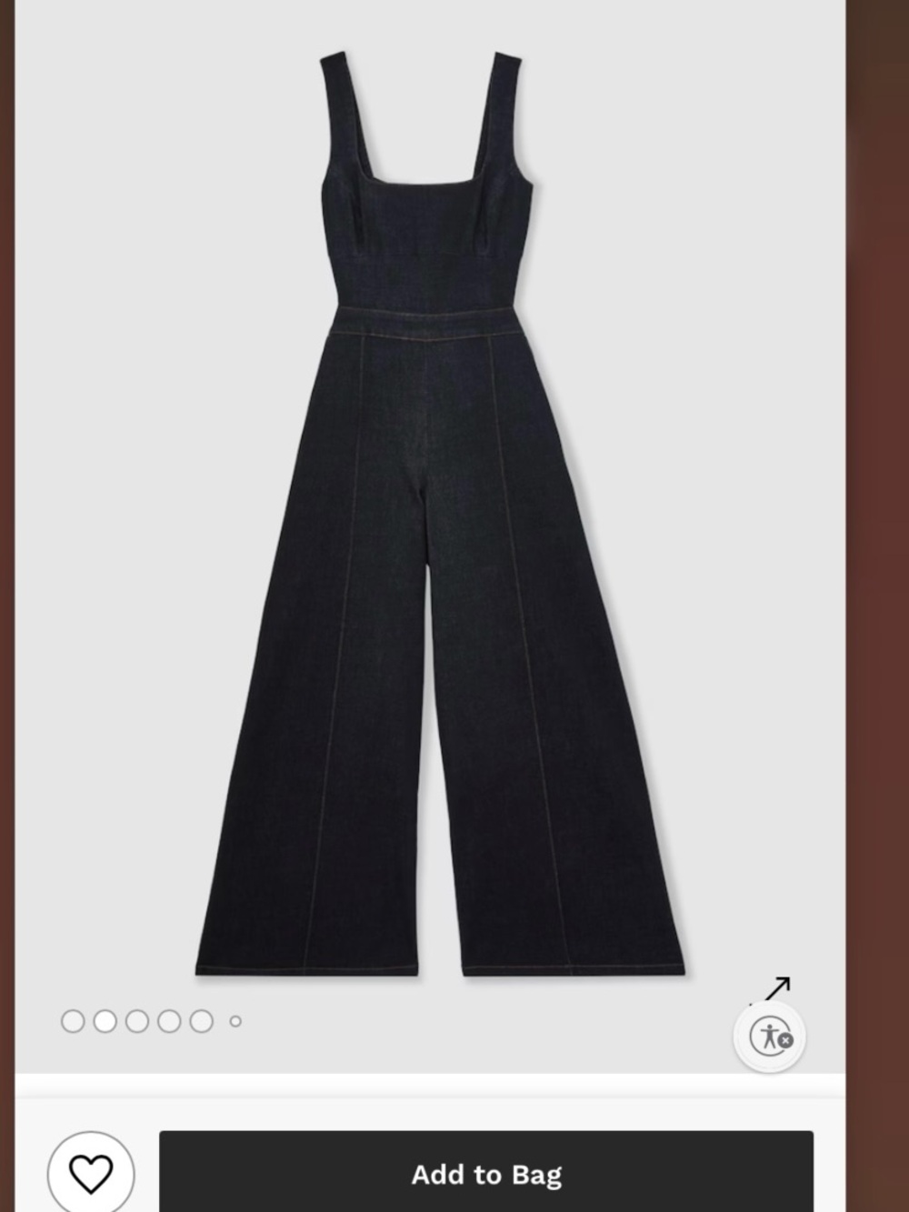 Reiss Denim Wide-Leg High-Waist Jumpsuit Jeans - Picture 5 of 6